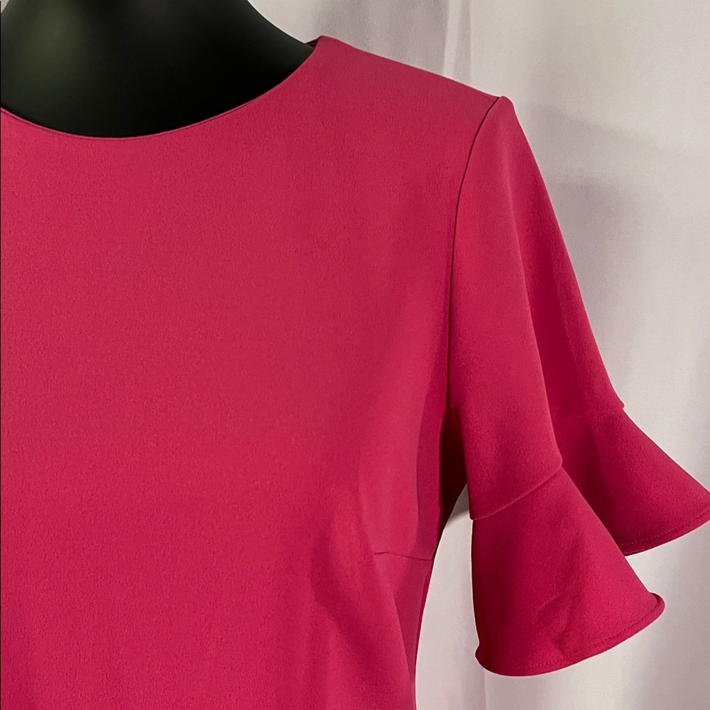 Calvin Klein Pink Flutter Sleeve Sheath Dress - Picture 6 of 16